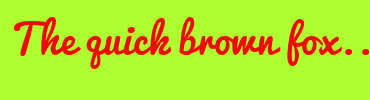 Image with Font Color EC0C0C and Background Color ADFF2F